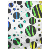 Zebra Polka Dot Black und Rainbow Print Klemmbrett (Rückseite)