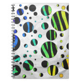 Zebra Polka Dot Black und Rainbow Print Notizblock (Vorderseite)
