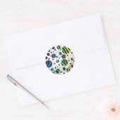 Zebra Polka Dot Black und Rainbow Print Runder Aufkleber (Umschlag)