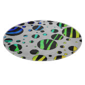 Zebra Polka Dot Black und Rainbow Print Schneidebrett (Ecke)