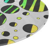 Zebra Polka Dot Black und Rainbow Print Schneidebrett (Ecke)