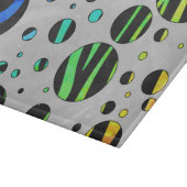 Zebra Polka Dot Black und Rainbow Print Schneidebrett (Ecke)