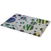 Zebra Polka Dot Black und Rainbow Print Schneidebrett (Ecke)