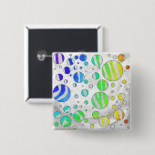 Zebra Polka Dot Rainbow und White Print Button (Vorne & Hinten)