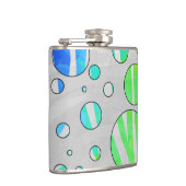 Zebra Polka Dot Rainbow und White Print Flachmann (Rechts)