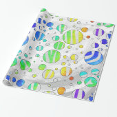 Zebra Polka Dot Rainbow und White Print Geschenkpapier (Ungerollt)