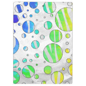 Zebra Polka Dot Rainbow und White Print Klemmbrett (Rückseite)