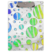 Zebra Polka Dot Rainbow und White Print Klemmbrett (Vorderseite)