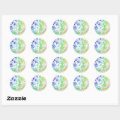 Zebra Polka Dot Rainbow und White Print Runder Aufkleber (Blatt)