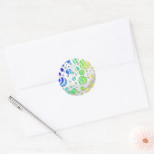 Zebra Polka Dot Rainbow und White Print Runder Aufkleber (Umschlag)