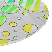 Zebra Polka Dot Rainbow und White Print Schneidebrett (Ecke)