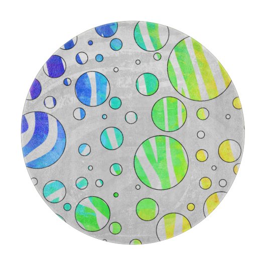 Zebra Polka Dot Rainbow und White Print Schneidebrett (Vorderseite)