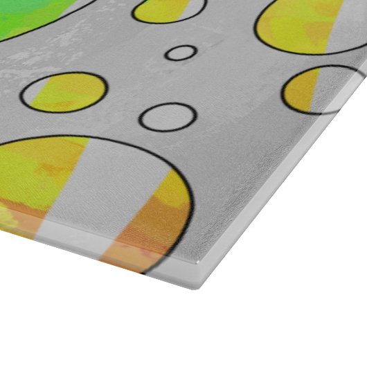 Zebra Polka Dot Rainbow und White Print Schneidebrett (Ecke)