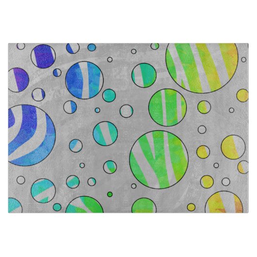 Zebra Polka Dot Rainbow und White Print Schneidebrett (Vorderseite)