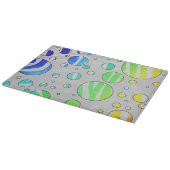 Zebra Polka Dot Rainbow und White Print Schneidebrett (Ecke)