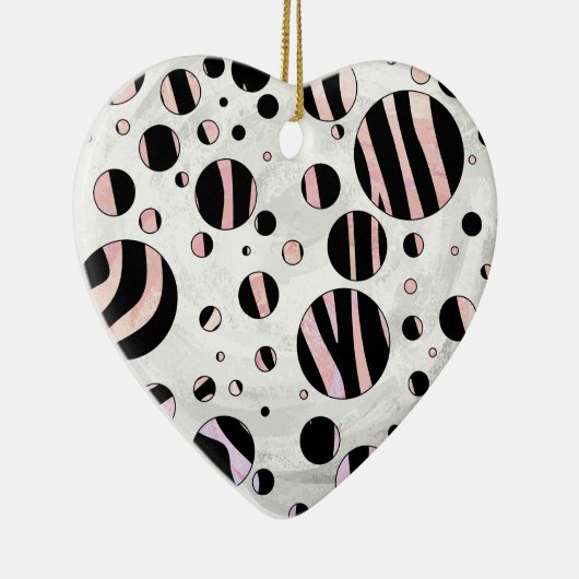 Zebra Polka Dots Keramik Ornament (Rechts)