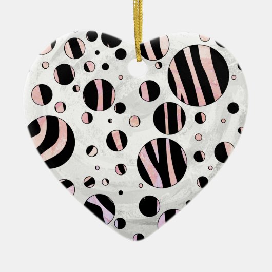 Zebra Polka Dots Keramik Ornament (Vorne)