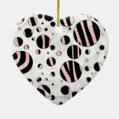 Zebra Polka Dots Keramik Ornament (Hinten)