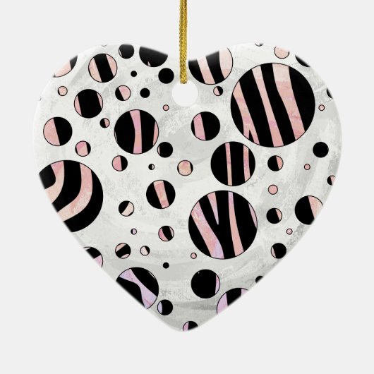 Zebra Polka Dots Keramik Ornament (Hinten)
