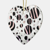 Zebra Polka Dots Keramik Ornament (Links)