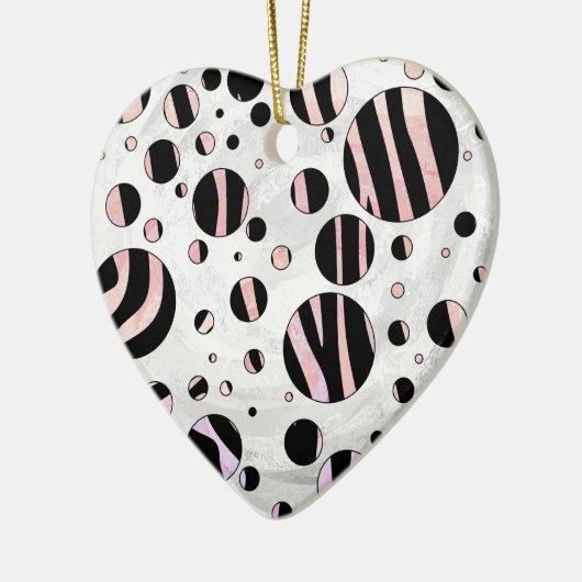 Zebra Polka Dots Keramik Ornament (Links)