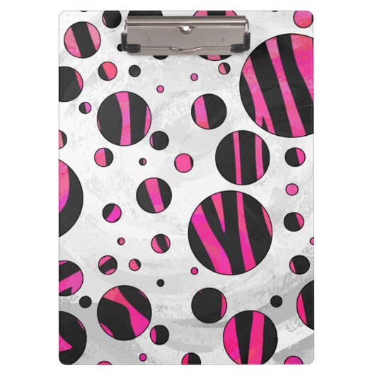 Zebra Polka Dots Klemmbrett (Vorderseite)