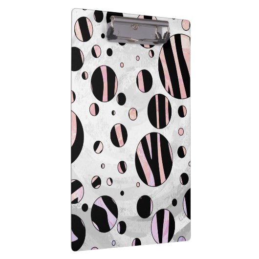 Zebra Polka Dots Klemmbrett (Rechts)