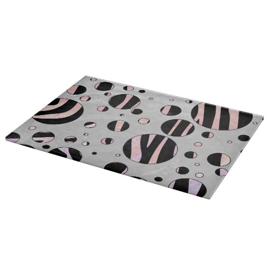 Zebra Polka Dots Schneidebrett (Ecke)