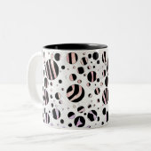 Zebra Polka Dots Zweifarbige Tasse (Vorderseite Links)