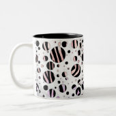 Zebra Polka Dots Zweifarbige Tasse (Links)