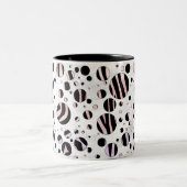 Zebra Polka Dots Zweifarbige Tasse (Mittel)