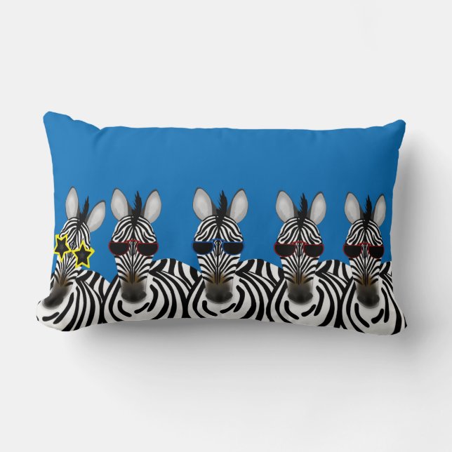 Zebra Polyester Lumbar Throw Kissen (Vorderseite)