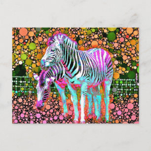 Zebra Pop Art Postcard Postkarte