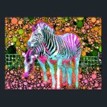 Zebra Pop Art Poster<br><div class="desc">Dieses Design stammt aus meiner Sammlung von 2011 :)</div>