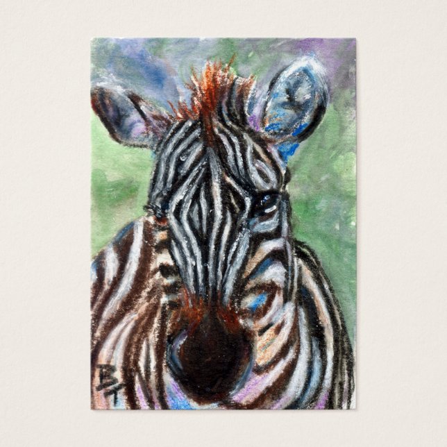 Zebra Portrait ACEO ArtCard (Vorderseite)