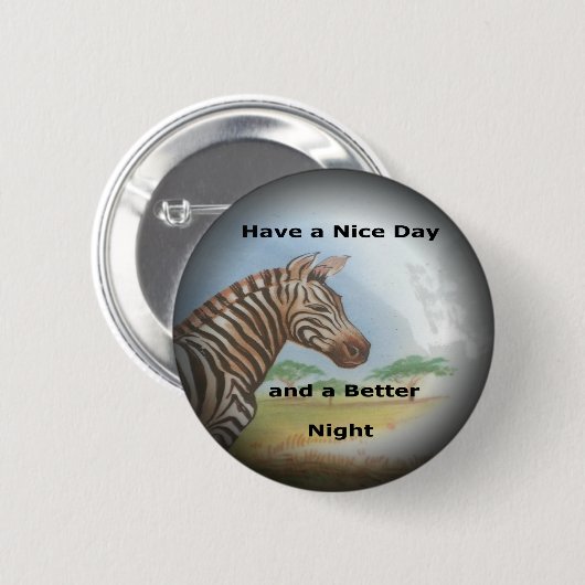Zebra Portrait, Amboseli: Der Geist der Savanna Button (Vorne & Hinten)