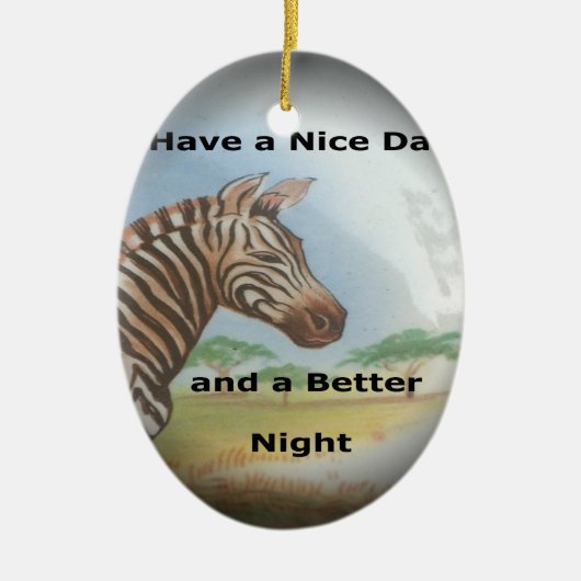 Zebra Portrait, Amboseli: Der Geist der Savanna Keramikornament (Vorne)