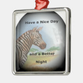 Zebra Portrait, Amboseli: Der Geist der Savanna Silbernes Ornament (Links)