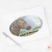 Zebra Portrait, Amboseli: Der Geist des Wilden Ovaler Aufkleber (Umschlag)