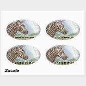 Zebra Portrait, Amboseli: Der Geist des Wilden Ovaler Aufkleber (Blatt)