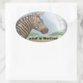 Zebra Portrait, Amboseli: Der Geist des Wilden Ovaler Aufkleber (Tasche)