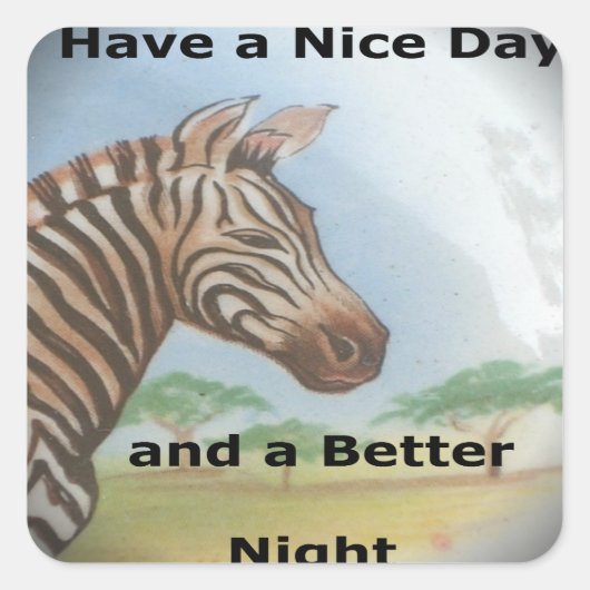 Zebra Portrait, Amboseli: Der Geist des Wilden Quadratischer Aufkleber (Vorderseite)