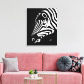 Zebra Portrait Canvas Print Leinwanddruck (Insitu (Wohnzimmer))