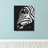 Zebra Portrait Canvas Print Leinwanddruck (Insitu (Holzboden))