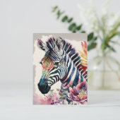 Zebra Portrait Frische Pasta machen Postkarte (Stehend Vorderseite)