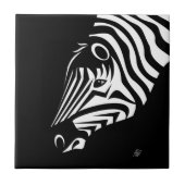 Zebra Portrait Keramik Tile Fliese (Vorderseite)