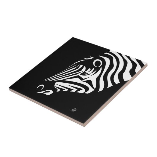 Zebra Portrait Keramik Tile Fliese (Seite)