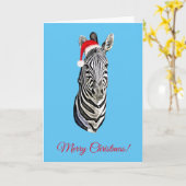 Zebra Portrait Malerei Weihnachtsmann Karte (Gelbe Blume)
