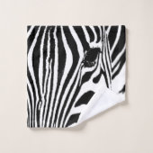 Zebra-Portrait schwarz-weiß Badhandtuch Set (Waschlappen)