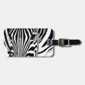 Zebra-Portrait schwarz-weiß Gepäckanhänger (Vorderseite horizontal)